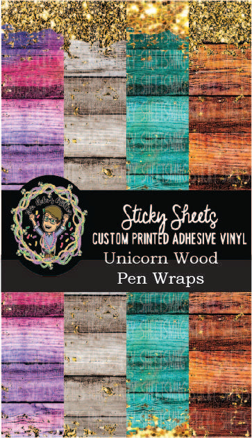 MNG Sticky Sheet Pen Wrap Sheets **Unicorn Wood**