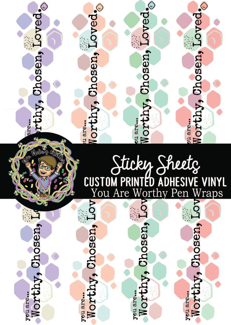 MNG Sticky Sheet Pen Wrap Sheets **You Are Worthy**